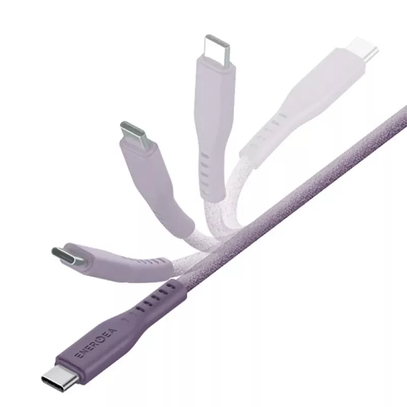 ENERGEA Flow USB-C naar USB-C-kabel 1,5m paars 240W 5A PD snelladen