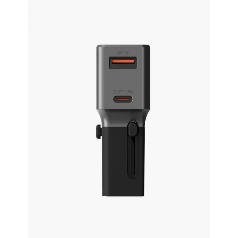 ENERGEA TravelWorld 1A1C 25W universele reisadapter gunmetal