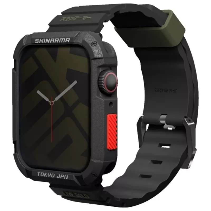 Skinarma Shokku Apple Watch band 45/44/42mm zwart