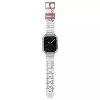 SKINARMA Saido 2-in-1 hoes en band voor Apple Watch 45/44mm, clear/transparant