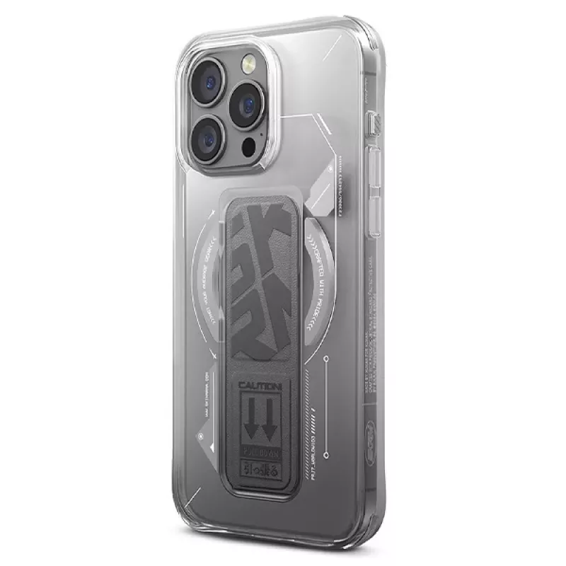 Skinarma Helio iPhone 16 Pro 6.3 inch Magnetic Charging + Grip Stand hoesje titanium