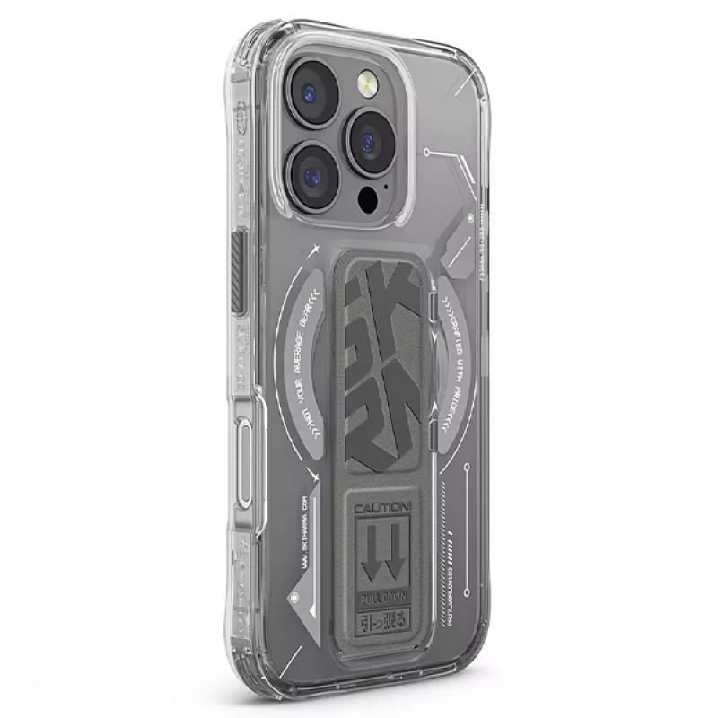 Skinarma Helio iPhone 16 Pro 6.3 inch Magnetic Charging + Grip Stand hoesje titanium