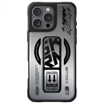 SKINARMA Kira Kobai iPhone 16 Pro 6.3 inch Magnetic Charging Grip Stand hoesje chrome