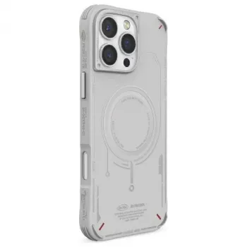 SKINARMA Mecha Hoes voor iPhone 16 Pro 6,3 inch, magnetisch opladen, Lichtgrijs