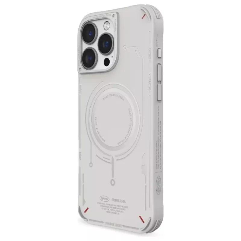 SKINARMA Mecha Case voor iPhone 16 Pro Max 6,9 inch magnetisch laden lichtgrijs