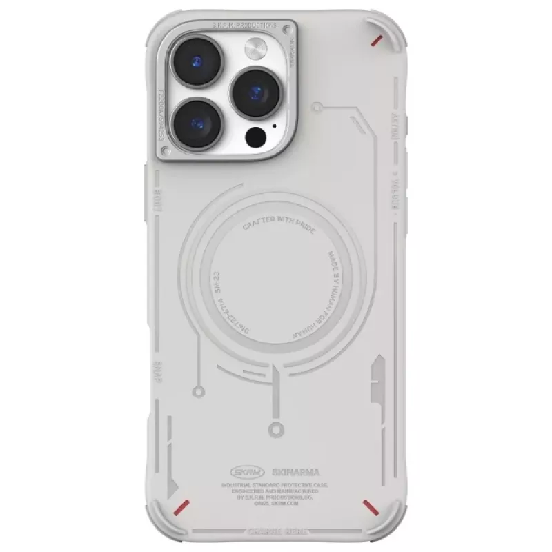 SKINARMA Mecha Case voor iPhone 16 Pro Max 6,9 inch magnetisch laden lichtgrijs