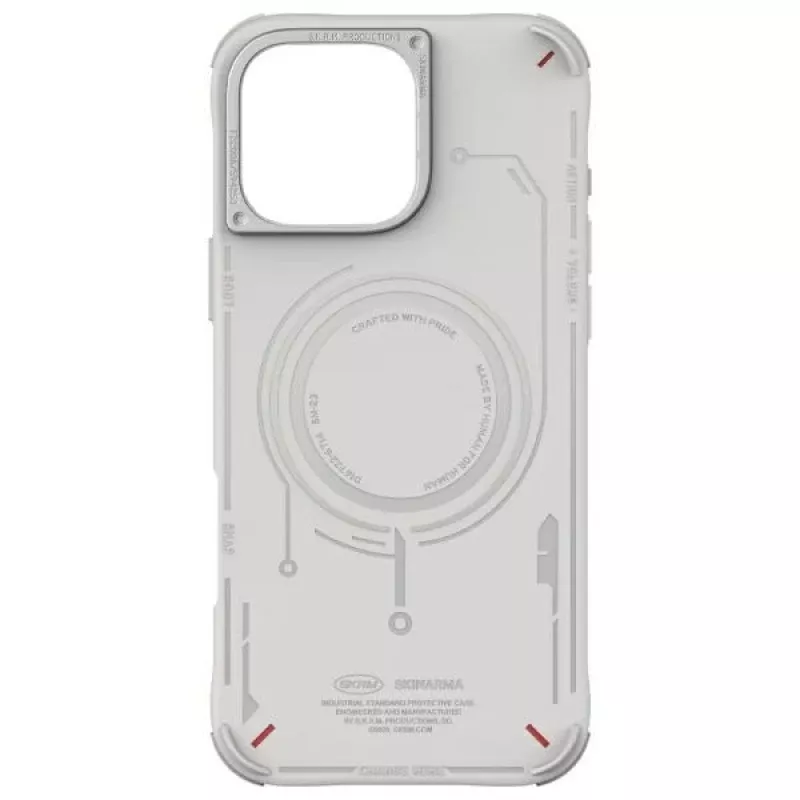 SKINARMA Mecha Case voor iPhone 16 Pro Max 6,9 inch magnetisch laden lichtgrijs