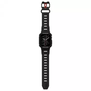 SKINARMA Mecha 2-in-1 band en case voor Apple Watch 45/44mm zwart