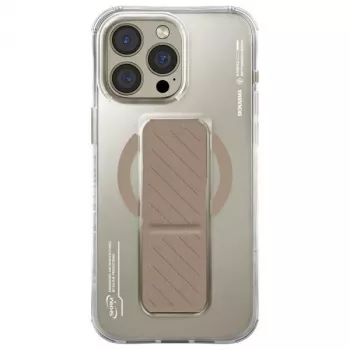 Skinarma Axon Case voor iPhone 16 Pro Max 6,9 inch, magnetisch laden + gripstandaard, champagne