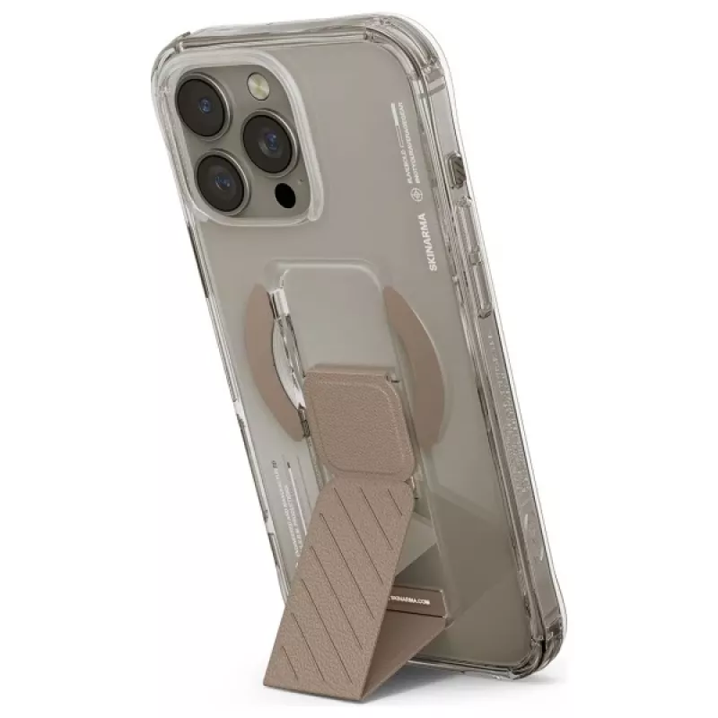 Skinarma Axon Case voor iPhone 16 Pro Max 6,9 inch, magnetisch laden + gripstandaard, champagne
