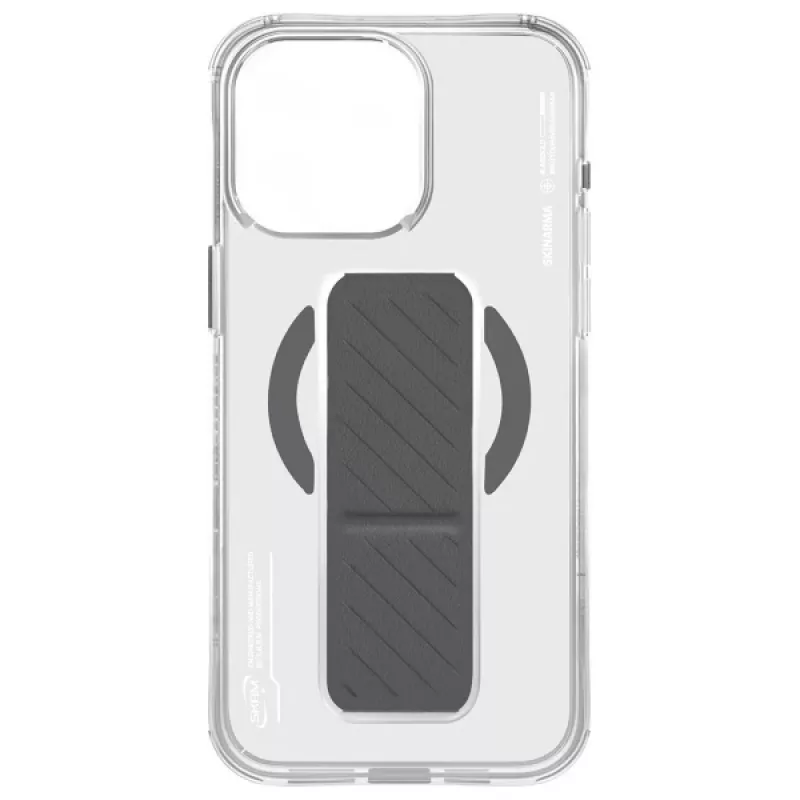 Skinarma Axon Case voor iPhone 16 Pro Max 6,9 inch magnetisch laden + gripstandaard titanium