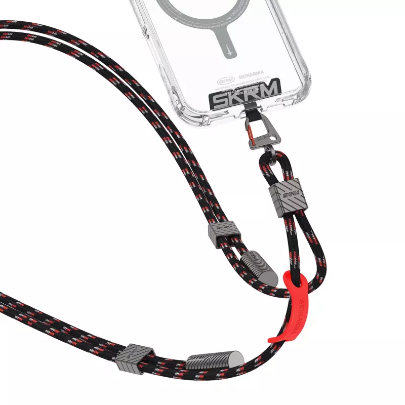 Skinarma Dyno Ve 2-in-1 USB-C naar USB-C lanyard-kabel, 80 cm, zwart