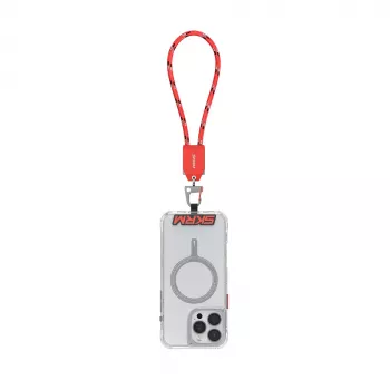 Skinarma Dyno Ve 2-in-1 USB-C lanyardkabel 20cm rood