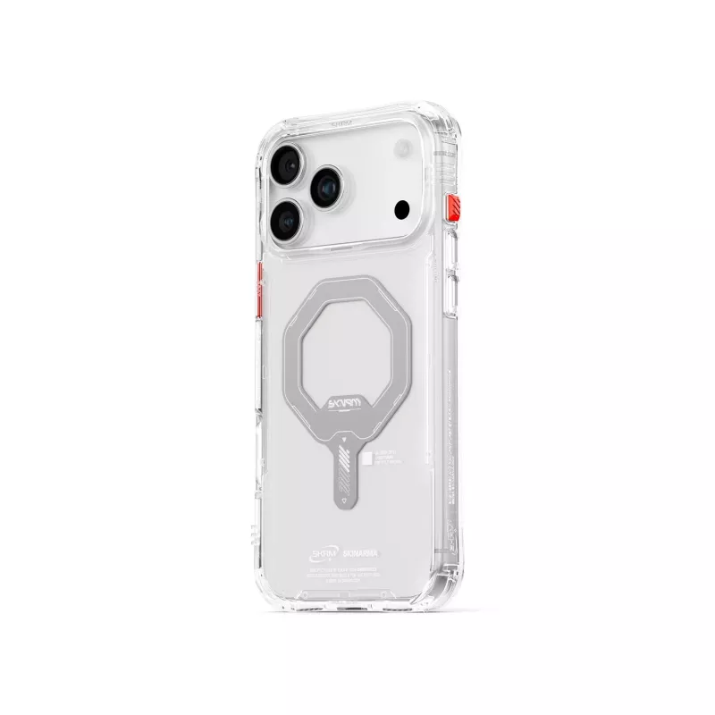 Skinarma Saido Magnetic Charging Case voor Apple iPhone 17 Pro, transparant