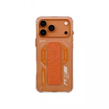 Skinarma Helio Case voor iPhone 17 Pro Max Magnetic Charging + Grip Stand oranje
