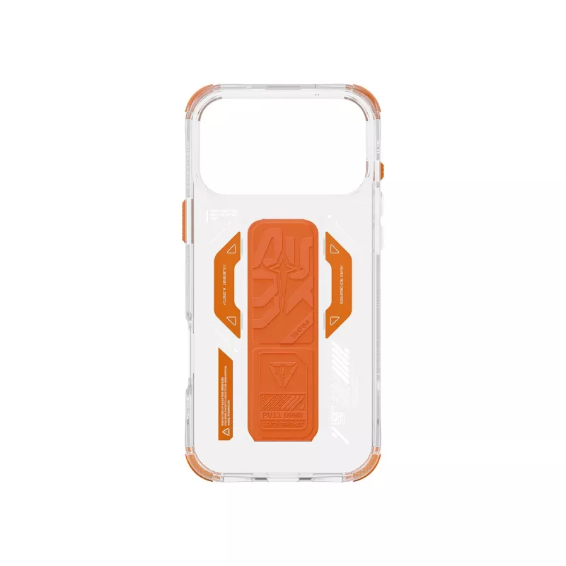 Skinarma Helio Case voor iPhone 17 Pro Max Magnetic Charging + Grip Stand oranje