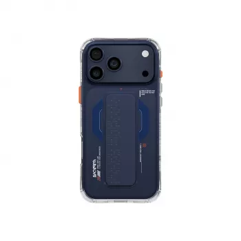 Skinarma Haxa magnetisch laden + grip-standaard hoesje voor Apple iPhone 17 Pro Max, blauw