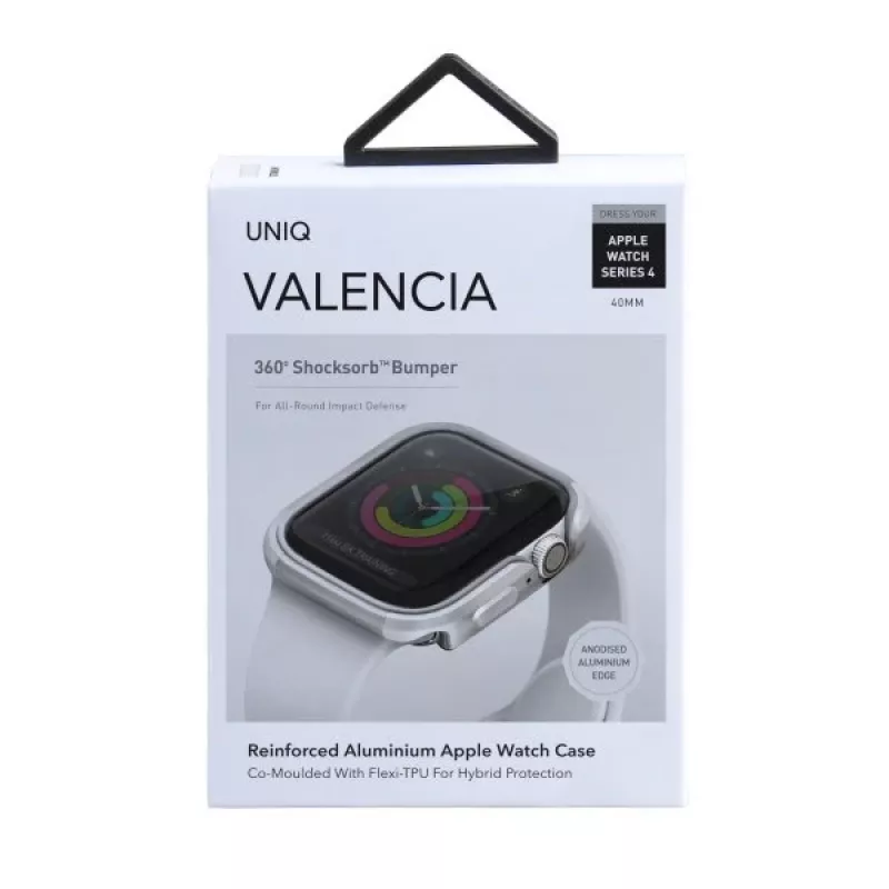UNIQ Valencia Case voor Apple Watch Series 4/5/6/SE/SE3 40mm - Titanium Silver