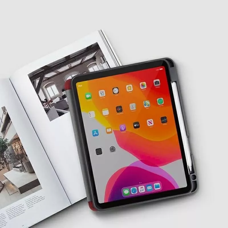 UNIQ Transforma Rigor Folio Case voor iPad Air 10,9 inch (4e/5e generatie) - Antracietgrijs met antimicrobiële coating