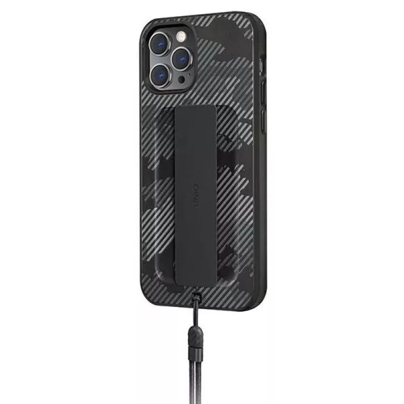 UNIQ Heldro Case voor iPhone 12 Pro Max 6,7 inch Charcoal Camo Antimicrobial