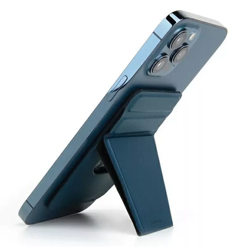 UNIQ Lyft magnetische snap-on telefoonstandaard en kaarthouder - blauw