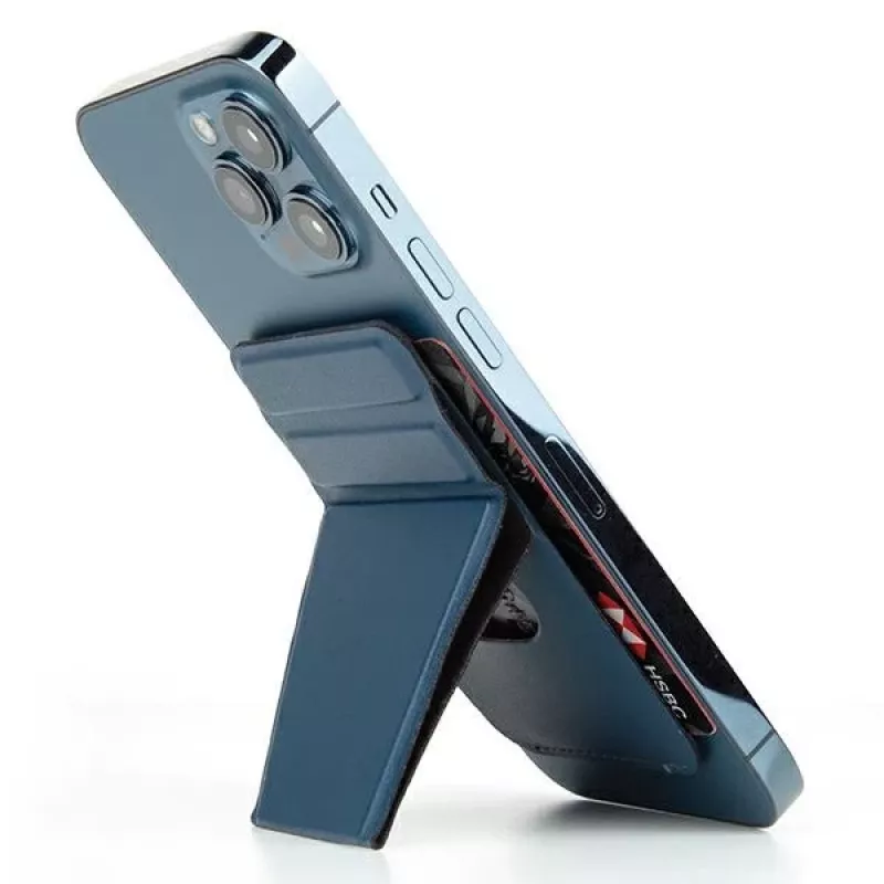UNIQ Lyft magnetische snap-on telefoonstandaard en kaarthouder - blauw
