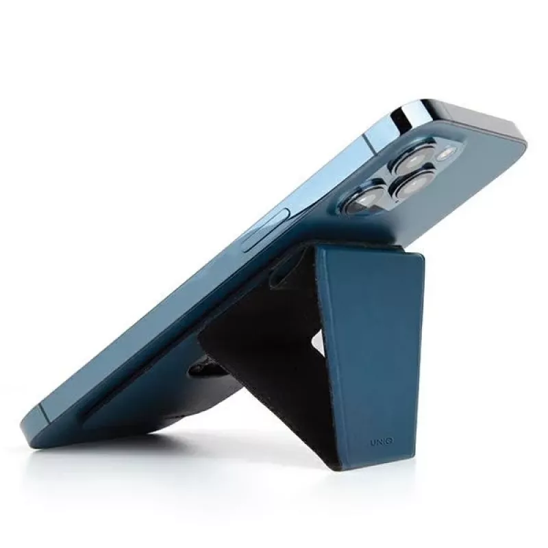 UNIQ Lyft magnetische snap-on telefoonstandaard en kaarthouder - blauw