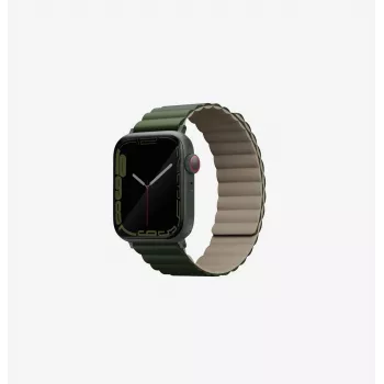 UNIQ Revix omkeerbare magnetische Apple Watch band 42/44/45/49mm groen-taupe