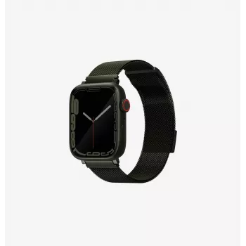 UNIQ Dante Apple Watch band van RVS Milanese Loop Groen 42/44/45mm