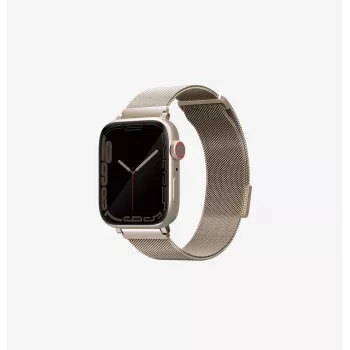 UNIQ Dante Apple Watch band van RVS Milanese Loop Groen 42/44/45mm