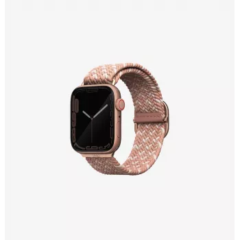 UNIQ Aspen Braided Solo Loop Watch Strap voor Apple Watch 38/40/41mm Series 1-9/SE/SE2/SE3 - Citrus Pink