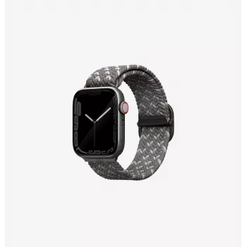 UNIQ Aspen gevlochten band voor Apple Watch 46/45/44 mm Series 1/2/3/4/5/6/7/8/9/SE/SE2/SE3 - Pebble Grey