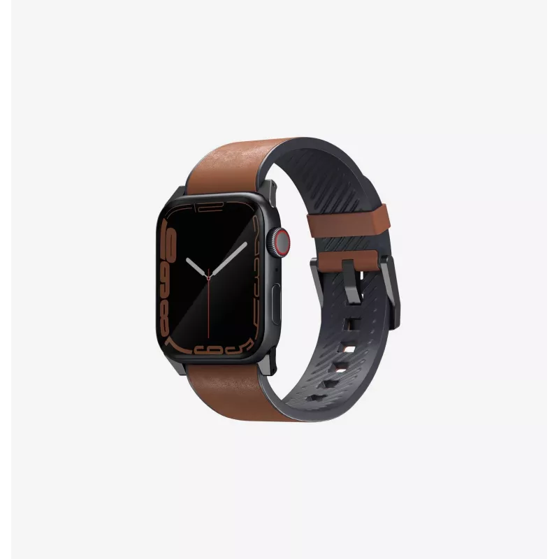 UNIQ Straden Leather Hybrid Strap voor Apple Watch 42/44/45/49mm Blauw