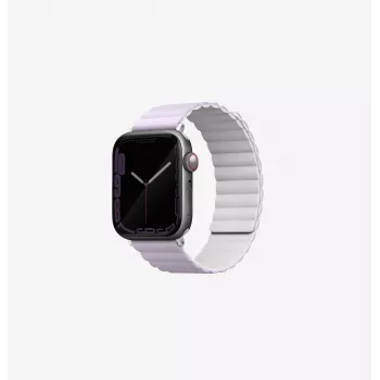 UNIQ Revix omkeerbare magnetische Apple Watch band lilac/wit voor Series 1/2/3/4/5/6/7/8/9/SE/SE2/SE3/Ultra/Ultra 2/Ultra 3 42/44/45/49mm