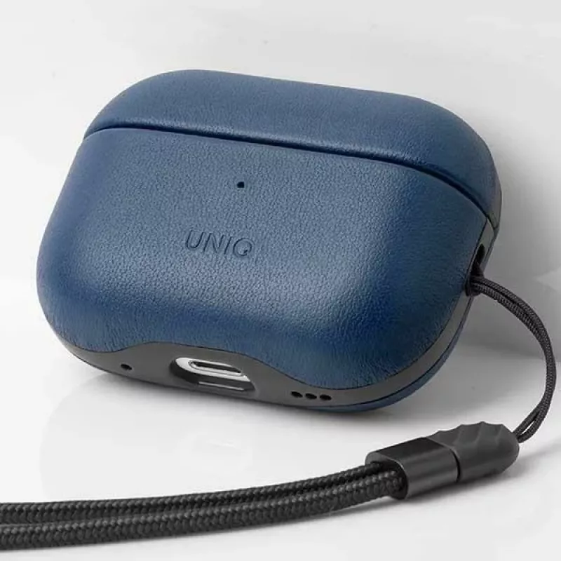 UNIQ Terra Case voor AirPods Pro 2e gen (2022/2023) Echt leer - Space Blue
