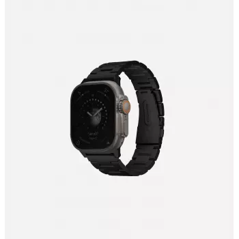 UNIQ Osta Apple Watch-bandje 42/44/45/49mm Roestvrijstalen schakelarmband Middernachtzwart