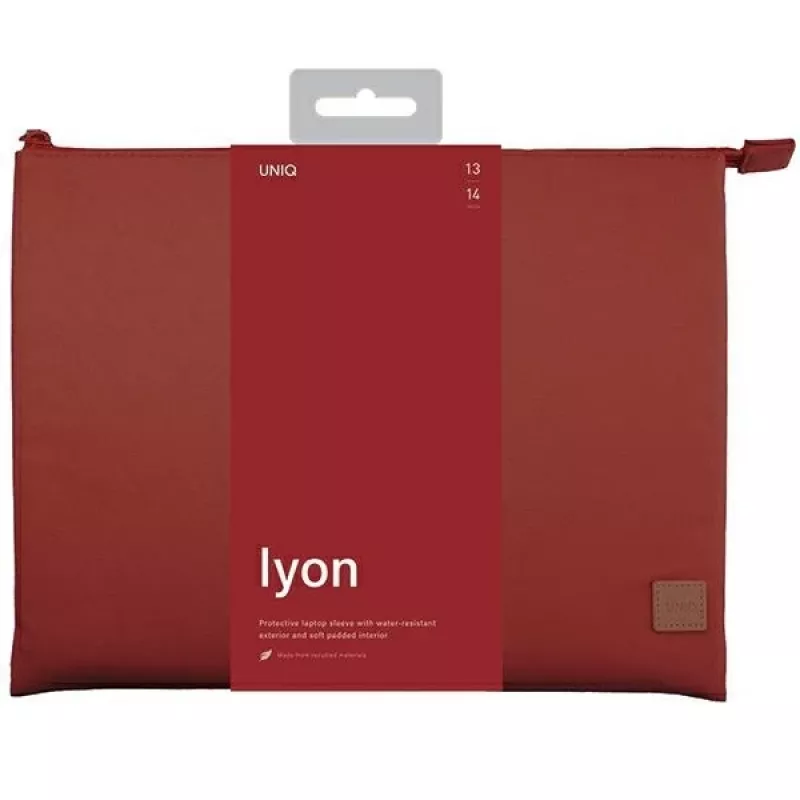 UNIQ Lyon Laptop Sleeve 14 inch Brick Red waterdicht RPET