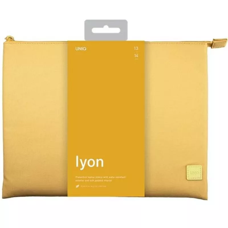 UNIQ Lyon Laptop Sleeve 14 inch Canary Yellow waterdicht RPET
