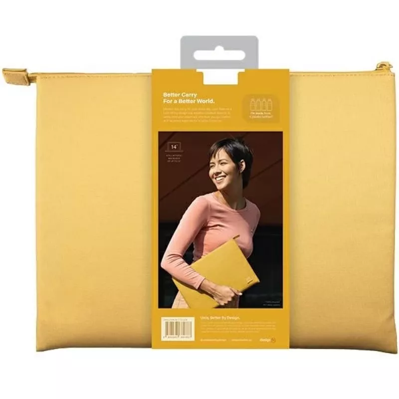 UNIQ Lyon Laptop Sleeve 14 inch Canary Yellow waterdicht RPET