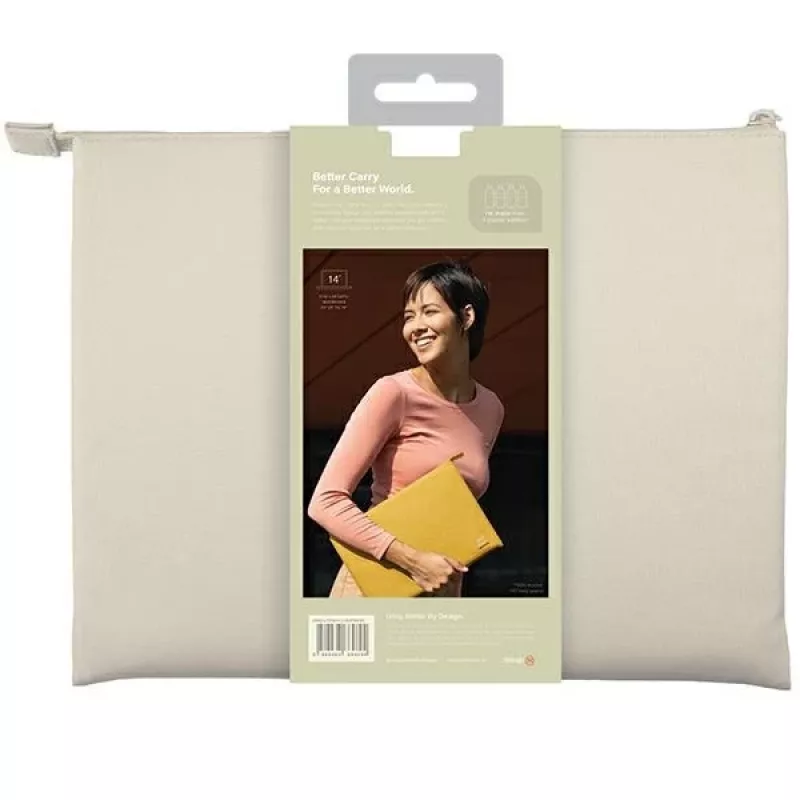 UNIQ Lyon Laptop Sleeve 14 inch Seasalt Light Beige waterdicht RPET