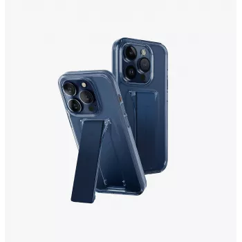 UNIQ Heldro Mount with Stand Case voor iPhone 15 Pro 6,1 inch Lucent Clear