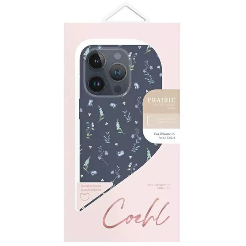 UNIQ Coehl Prairie Case voor Apple iPhone 15 Pro 6,1 inch Navy Blue / Lavender Blue