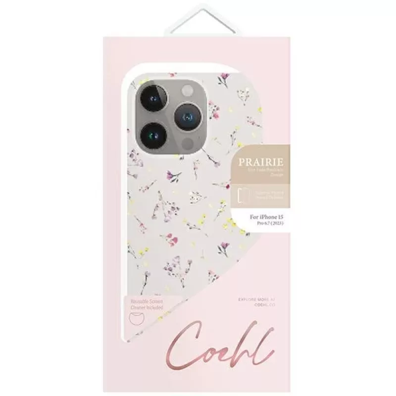 UNIQ Coehl Prairie Protective Case voor Apple iPhone 15 Pro Max, Blush Beige
