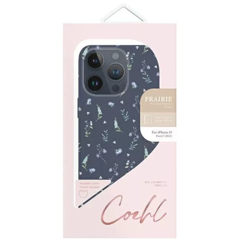 UNIQ Coehl Prairie Case voor Apple iPhone 15 Pro Max 6,7 inch Navy Blue / Lavender Blue