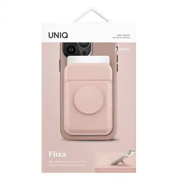UNIQ Flixa Magnetic Card Wallet met kickstand Blush Pink MagSafe