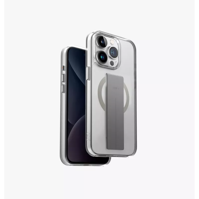 UNIQ Heldro Mag iPhone 15 Pro 6,1 inch MagClick laadhoes zwart/Vapour Smoke