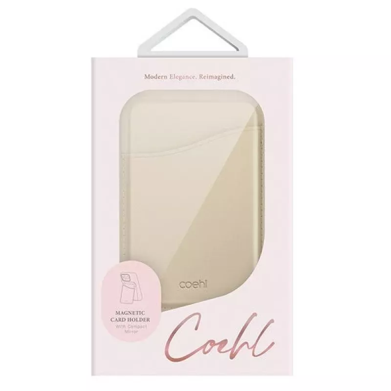 UNIQ Coehl Esme Magnetic Wallet met spiegel en kickstand Cream