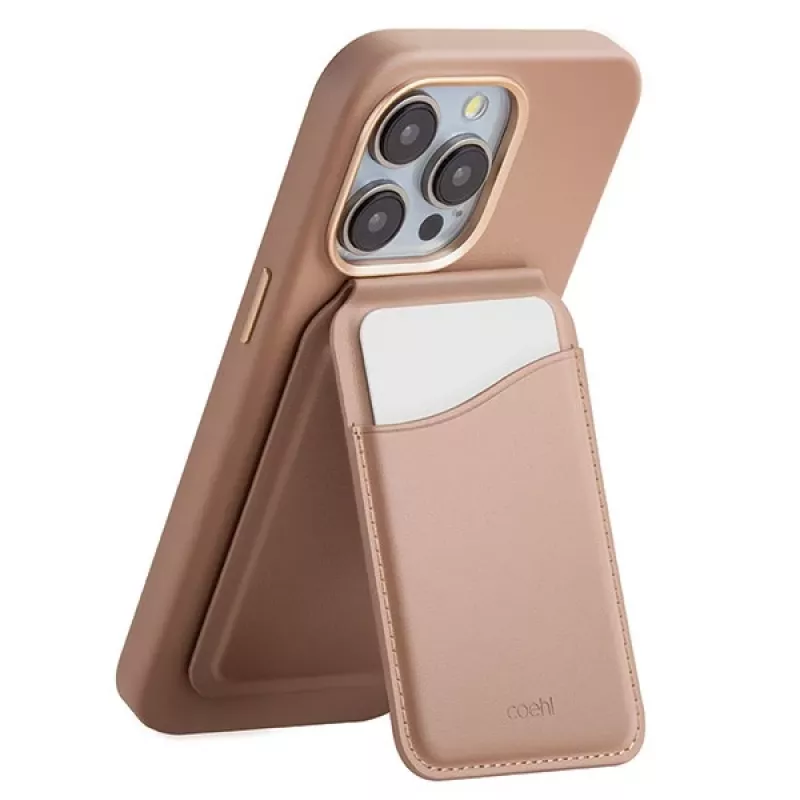 UNIQ Coehl Esme Magnetic Wallet met spiegel en kickstand Dusty Nude