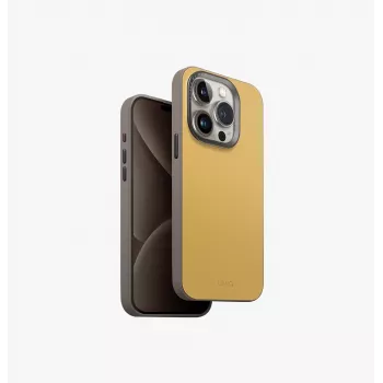 UNIQ Lyden DS MagClick Charging Case voor iPhone 15 Pro 6.1 inch kanariegeel / Flintgrijs