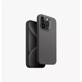 UNIQ Lyden DS MagClick Charging Case voor iPhone 15 Pro Max 6,7 inch, antracietgrijs-zwart